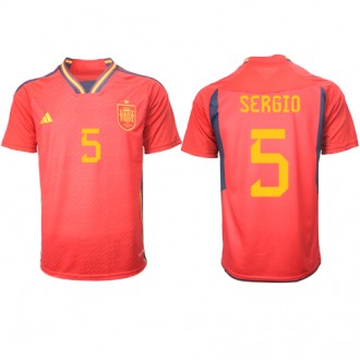 Spanien Sergio Busquets #5 Hemmatröja VM 2022 Korta ärmar